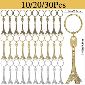 10/20/30Pcs Car Motorcycle Keychain Key Chain Eiffel Tower Keychain Key Fob Pendant Birthday Present