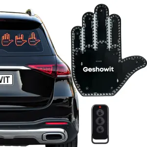 【Geshowit】Car Accessories, Car Gadgets with Remote - Give The Bird & Love & Wave to Drivers - Ideal Christmas Car Gift , Road Rage Car Signs