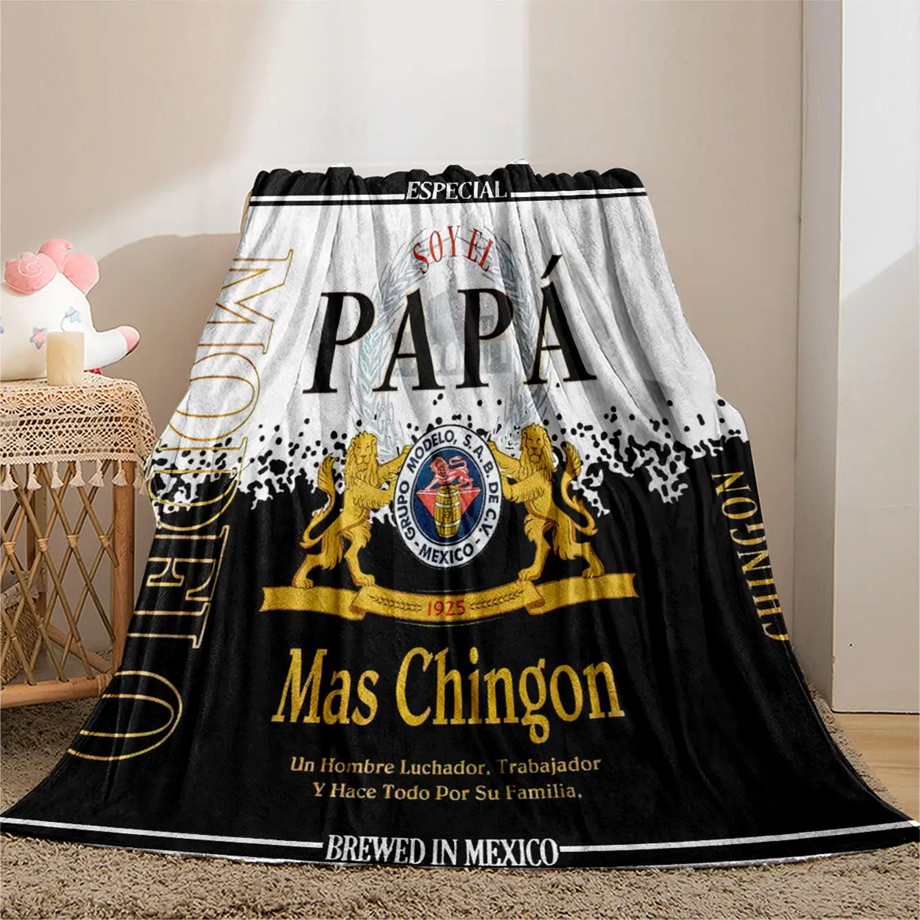 Letter Print Blanket Gift for Dad, Casual Soft Flannel Blankets, Flannel Throw Blanket, Machine Washable Blanket, Bedroom Accessories, Room Accessorie