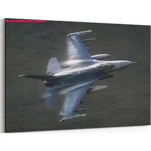 1pc 2D falt inner framed wall decor,Fighting Falcon Airplane Canvas Wall Art Prints F-16 Fighter Jet Poster Aviation Wall Art Decor U.S Air Force Picture Artwork Military Plane Decoration for Men Boys Room