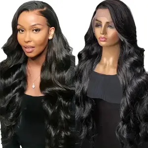 2026 Hot Selling Middle Part Long Curly Big Waves Front Lace Wig For Women Synthetic Hair Wig With Cap