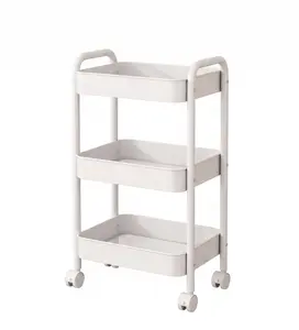 Rolling 3-Tier Storage Cart – Heavy Duty Metal Mesh Organizer with Lockable Wheels, 66lbs Max, Multi-Functional Storage for Kitchen, Office, Bathroom, Closet, Garage, Books, Tools & Home Decor