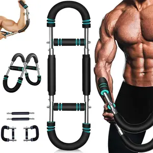 Twister Arm Trainer Full Body Muscle Power Bar for Arm Chest & Thigh Workout Heavy Duty Steel Equipment Adjustable Resistance Home Gym Tool