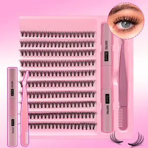 DIY Eyelash Extension Kit, False Eyelashes, Eyelash Extension Glue, Large Capacity, Multiple Styles, Professional and Beginner Friendly, Easy Home Use, Full Set Lashes Starter Kit