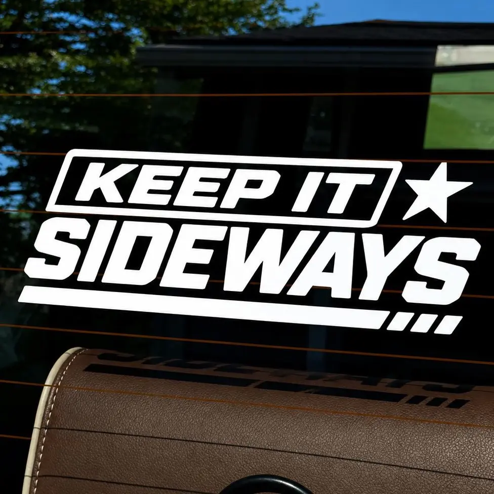 Keep It Sideways Decal Drift Car Sticker JDM Vinyl Honda Civic Acura Integra Nissan 240SX 350Z 370Z GTR Toyota Supra GR86 Corolla Subaru WRX STI Mazda Miata Ford Mustang Dodge Challenger Charger Chevy BMW Audi Volkswagen Drift Car Stance Gift