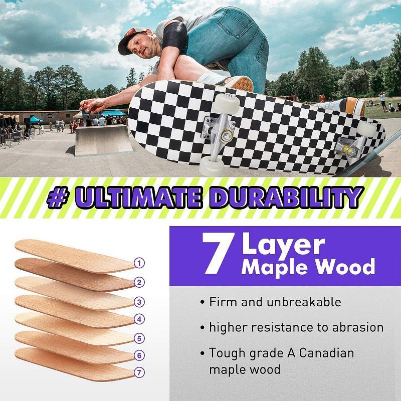 Wooden Kids Girl Custom Wheels Longboard Skateboard 31”Complete Skate Board