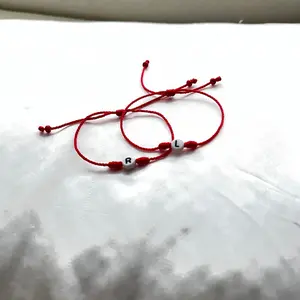 Pulseras de Hilo Rojo with Personalized Initials - Vibrant Red, Simple Design, Unisex Bracelet for Daily Wear