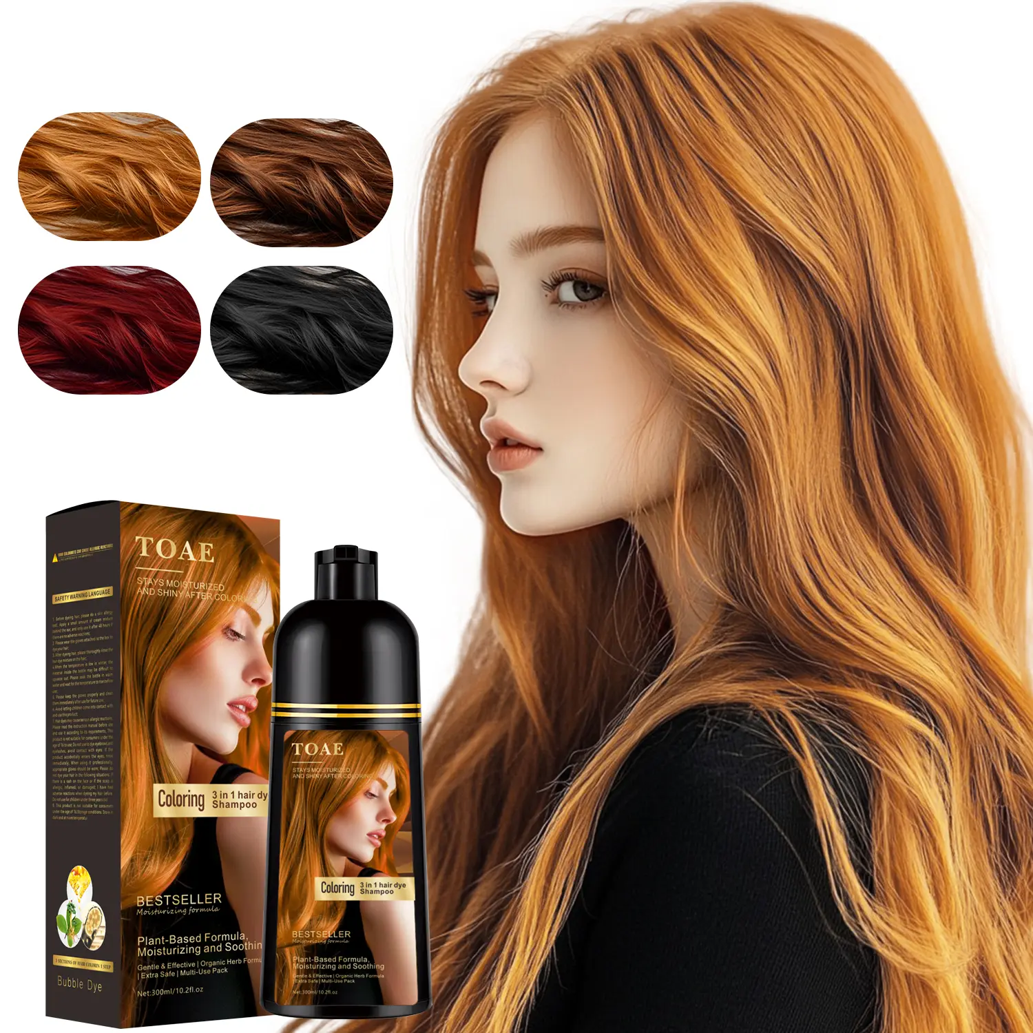 300ml TOAE Hair Color Shampoo - Magic Gray Hair Dye, Long-Lasting 3-in ...