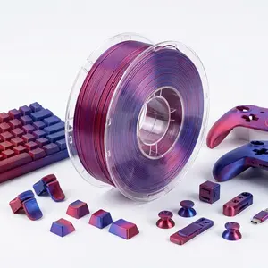 Silk Texture Dual Color Co-Extrusion Pla Filament 1.75mm 1kg Spool, Gradient One-Piece Formation, Precise Size ±0.03mm, Ideal for Creative Gifts and Art Prints