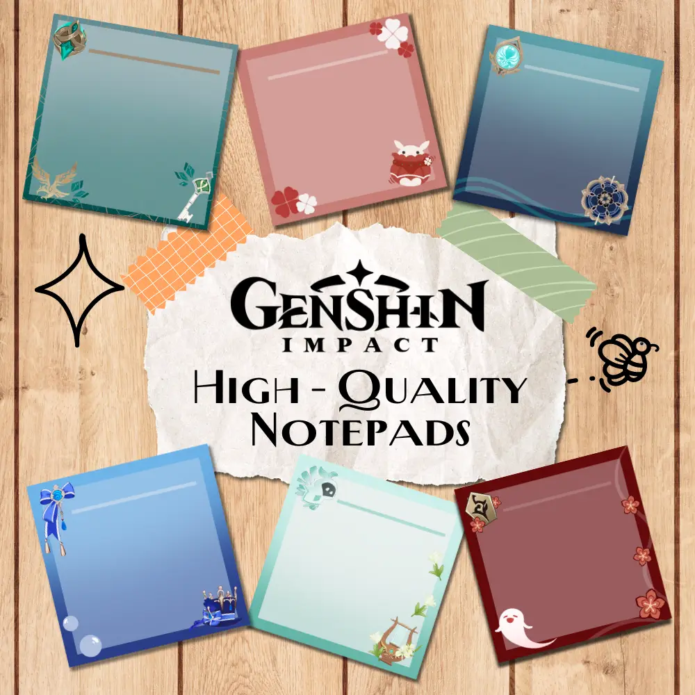 Genshin Impact Note Pads - Modern AU Stationery