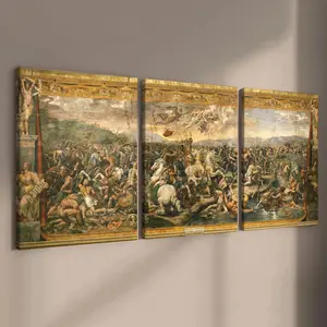 Vintage Ancient Greek Themed Decoration, 3 Counts/set Wooden Framed Canvas, Vintage Art Figure Poster, Mythical Figure Poster, Perfect Living Room Decoration, Ornaments