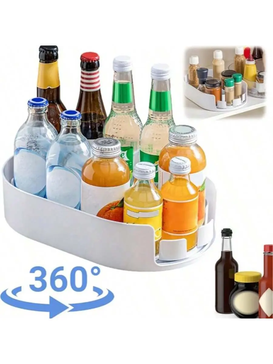 360°Rotating Fridge Organizer Storage,Removable Organizer With Various Sections,Beverages Storage Containers,Kitchen Organization,Storage Organization Rack For Countertops,Bathrooms,Fridge Turntable Organizer,Father's Day Gifts