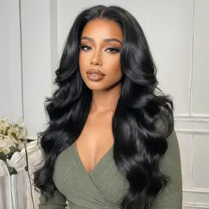 【Limited Stock】Sunber Affordable Body Wave 13x4 Lace Frontal Wigs Human Hair Pre Cut Pre Bleached Pre Plucked Lace Frontal Wigs With Drawstring 180% Density Fit All Head Sizes Beginner Frienly TikTokShopSpringGlowUp