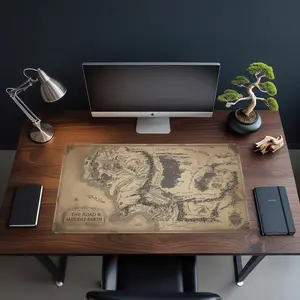 [Sale up to 50%] [Free Ship] Middle Earth Map Mouse Pad  Water-Resistant Gaming & Office Desk Mat  Cute Desk Mat  LOTR Inspired Mousepad