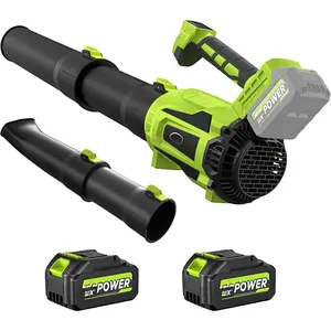 Leaf Blower Cordless, 580CFM Lightweight &  Electric Handheld with 5+1 Speed Modes, Includes 2  &  Charger Kit for Lawn, Patio, Dust, Leaves,  Drying and Light Snow