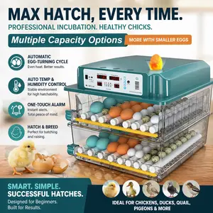 Professional 120-Egg Incubator with High Hatching Rate Guaranteed | Fully Automatic Egg Turner & Precise Temp Control for All Poultry