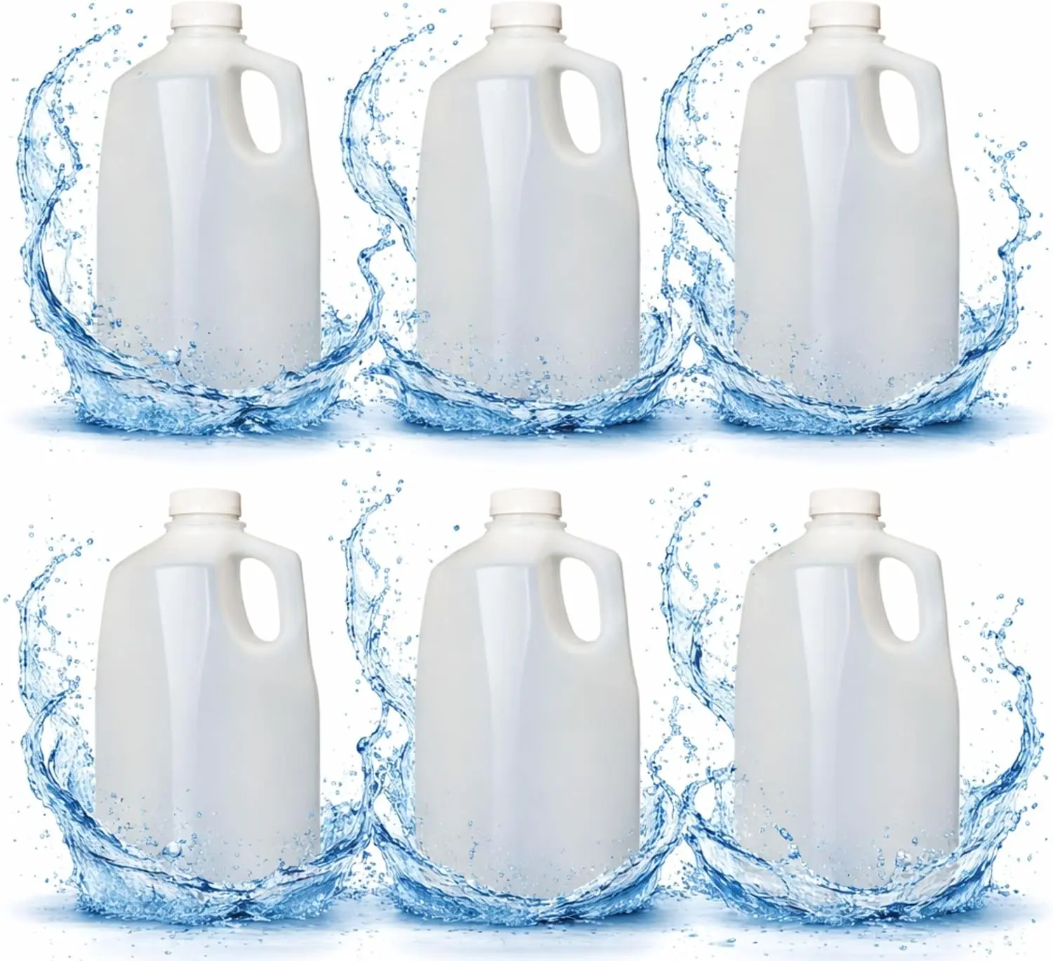 64oz (0.5gal) HDPE Transparent Plastic Milk Jugs with Tamper-Evident Caps, Home Storage Bottles for Beverage Storage, Meal Prep & Healthy Meal Prep Organization