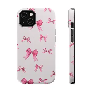 Coquette Pink Bow Phone Case | MagSafe-Compatible | Fits iPhone 13-16 | Glossy Finish Protection Wireless Cover