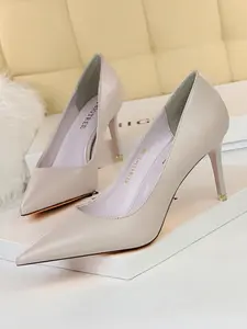 Slim Pointed Toe Stiletto High Heels, Patent Leather, Elegant Casual Commute Shoes, All Seasons, Classic Style, Versatile for Work and Daily Wear