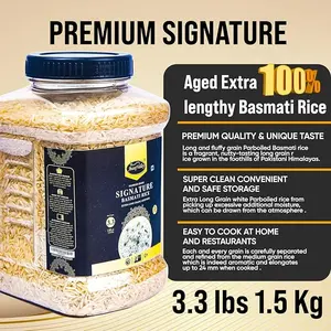 Anaaj Valley Rice 3.3 lbs 1.5 kg food grade jar (White Basmati Rice)