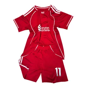Soccer Jersey Outfits Sporting Clothes Breathable Polyester Youths Football Uniforms For Boys & Girls Red