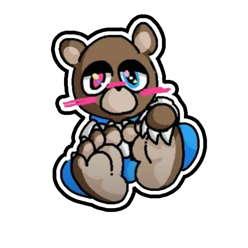 Peezy Yorn Sticker Pack Custom Made Holographic Adorable Bear Design Durable Viral Lifestyle Stickers 5ct