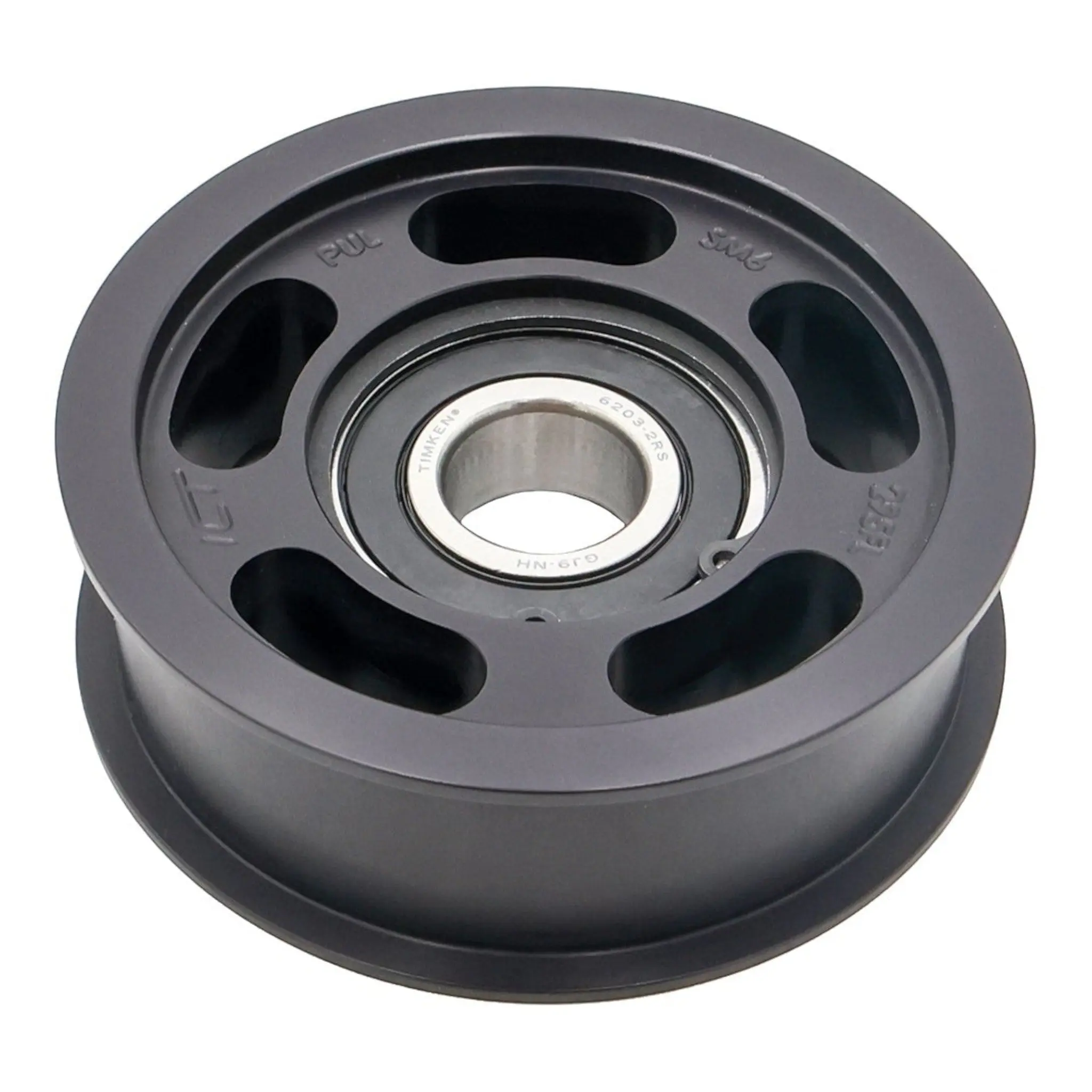 Billet 6-Rib Smooth Idler Pulley w/ Lip