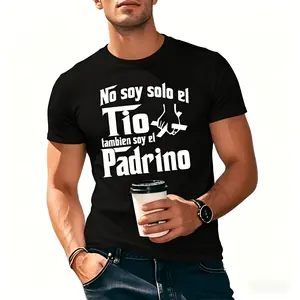 SageSprintMen'S White "No Soy Solo El Tio,  Tambien Soy El Papá" Graphic T-Shirt - Casual Summer Tee with Coffee Cup Design,  Regular Fit,  Light Stretch Fabric,  Everyday Tshirt |   Playful Text Design |   Comfortable Fit,  PLUS SIZE