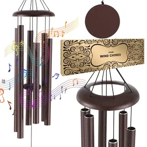 VEVOR Wind Chimes for Outside, 45 in, Deep Tone Wind Chimes with 6 Tubes, Unique Large Memorial Wind Chimes for Anniversary, Amazing Outdoor Decor for Your Patio, Porch, Garden and Backyard, Bronze