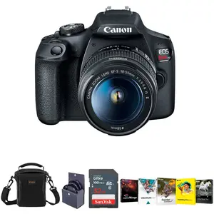Canon EOS Rebel T7 DSLR Camera with EF-S 18-55mm f/3.5-5.6 IS II Lens - Bundle With 58mm Filter Kit, Camera Case, Memory Card, Pc Software Packge