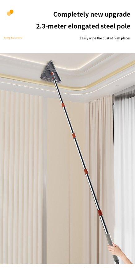 Wall Mop Cleaner with Long Handle, Wall Cleaning Mop with Extension Pole, 29 to 90 Inches, 360-Degree Foldable and Rotating Frame Cleaning Tool with 6 Replacement Pads, for Painted Walls, Windows, Floors, Ceilings