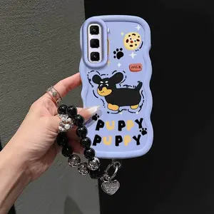 1 Piece Puppy's Breakfast Protection Suitable For Infinix Hot 50 5G Hot 50/Note 40 Pro/Smart 9/Note 50S/Note 40/Note 50X /Note 50 Pro/Hot 40 pro/Note 50/Note 40 Pro+/Hot 40/Note 40S Flexible Phone Case Cover Featuring Premium And Lanyard For Home