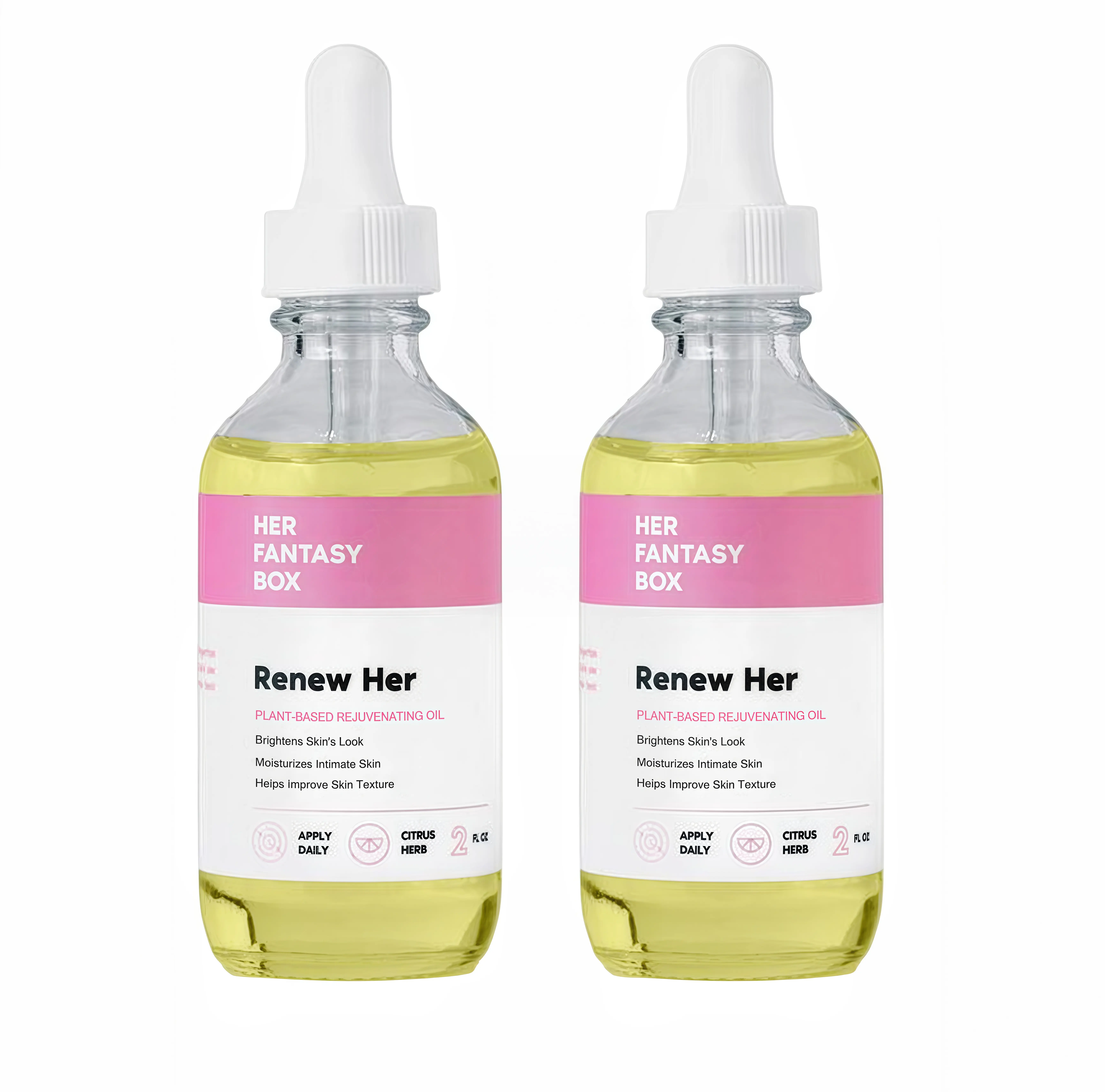 2 Box Her Fantasy Box Renew Her FT| Natural Rejuvenating Yoni Oil for Dark Spots, Ingrown Hair, and Skin Brightening - Nourishing, Moisturizing Formula for All Skin Types