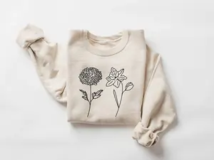Customized Birth Month Flower Sweatshirt, Mothers Day Sweatshirt, Birthday Flower Sweatshirt, Mothers Day Gift, New Mom Gift,Mama Sweatshirt