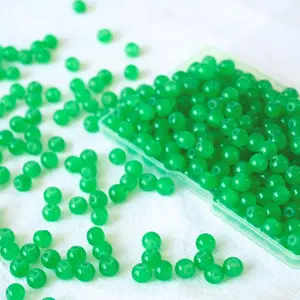 240 count Glass Beads for Bracelets, 6mm Round Glass Beads for  Making DIY Crafts (Green)