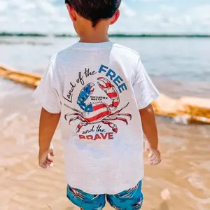 Land Free Crab Boy's Short Sleeve Young And Adult Tee, Southern Boy Co Shirt, Family Matching Outfits, Dad And Son Tee, Young And Adult Shirt