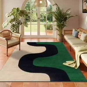 Velvet soft and comfortable patterned printed carpet, Living Room Rug, Geometric Pattern Rug, Decorative Rug, suitable for multiple scenarios, available in various sizes, soft and non-shedding.