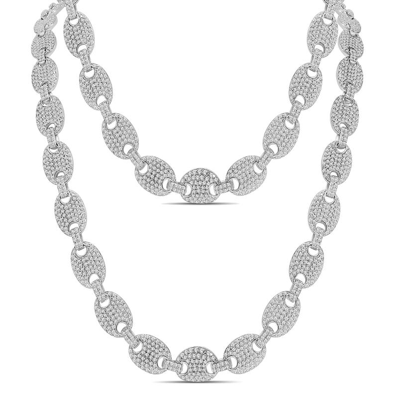 53+ Grams Real Genuine VVS1/D 9.63 Cwt. Moissanite Diamond 14K Gold Finish 9mm Puff Link Mariners Bust Down Cuban Chain Neckless 22"