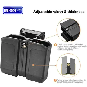 Universal Double Magazine Pouch Belt Clip Molle Mag Pouch for Outside Waistband Carry