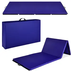 Best Choice Products 10ftx4ftx2in Extra Thick  Gymnastics Gym Folding Exercise Aerobics Mats with Balance Beam Option