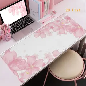 [Sakura Gaming Pad] Oversized 2D Flat XXL XL L M Gaming Mouse Pad Featuring a Sakura Blossom Floral Design, Perfect for a Cute And Aesthetic Gaming Setup. A Unique And Amusing Addition for Your Desk, Computer, Or Office