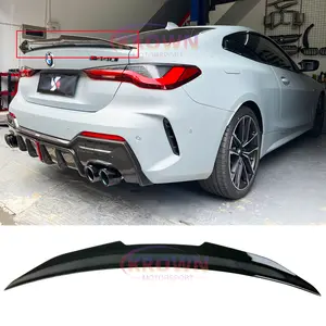 FOR 2021-2026 BMW G22 430i M440i & G82 M4 GLOSSY BLACK PSM STYLE REAR TRUNK SPOILER WING