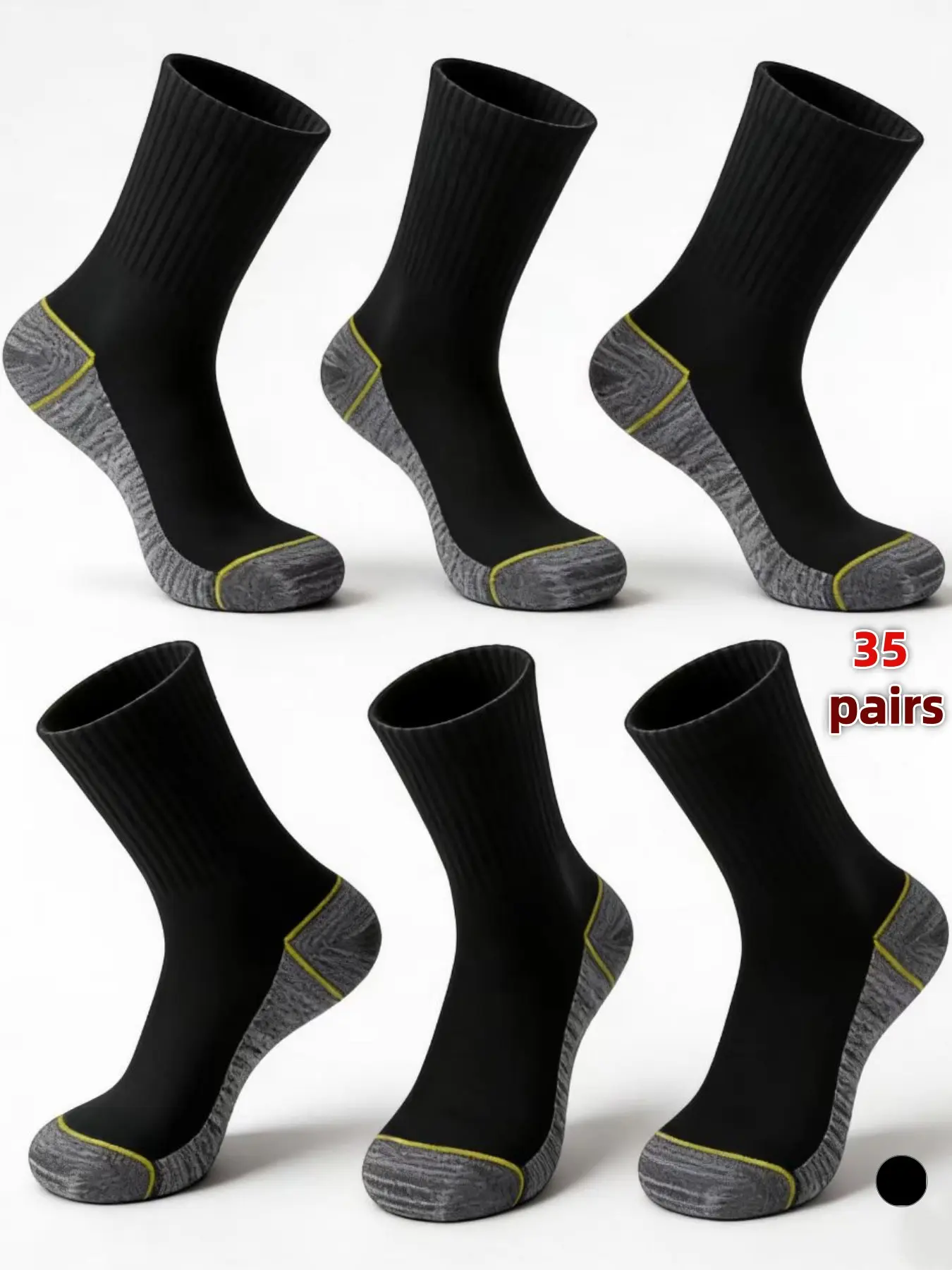 Men's Work Socks, Durable, Comfortable and Striped Design, Ideal for Industrial Use, 36 Pairs Unisex Spring & Fall