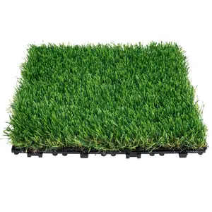 VEVOR Artifical Grass Tiles Interlocking Turf Deck Set, 18 Pack - 12x12, Synthetic Fake Grass Self-draining Mat Flooring Decor Pad, Perfect For Multi-Purpose Indoor Outdoor Entryway Scraper Dog Mats