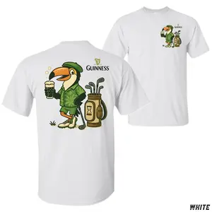 Guinness T-Shirt – Toucan Golfer with Beer Graphic, Perfect Gift for Golfers and Beer Lovers, Men's Cotton Tee