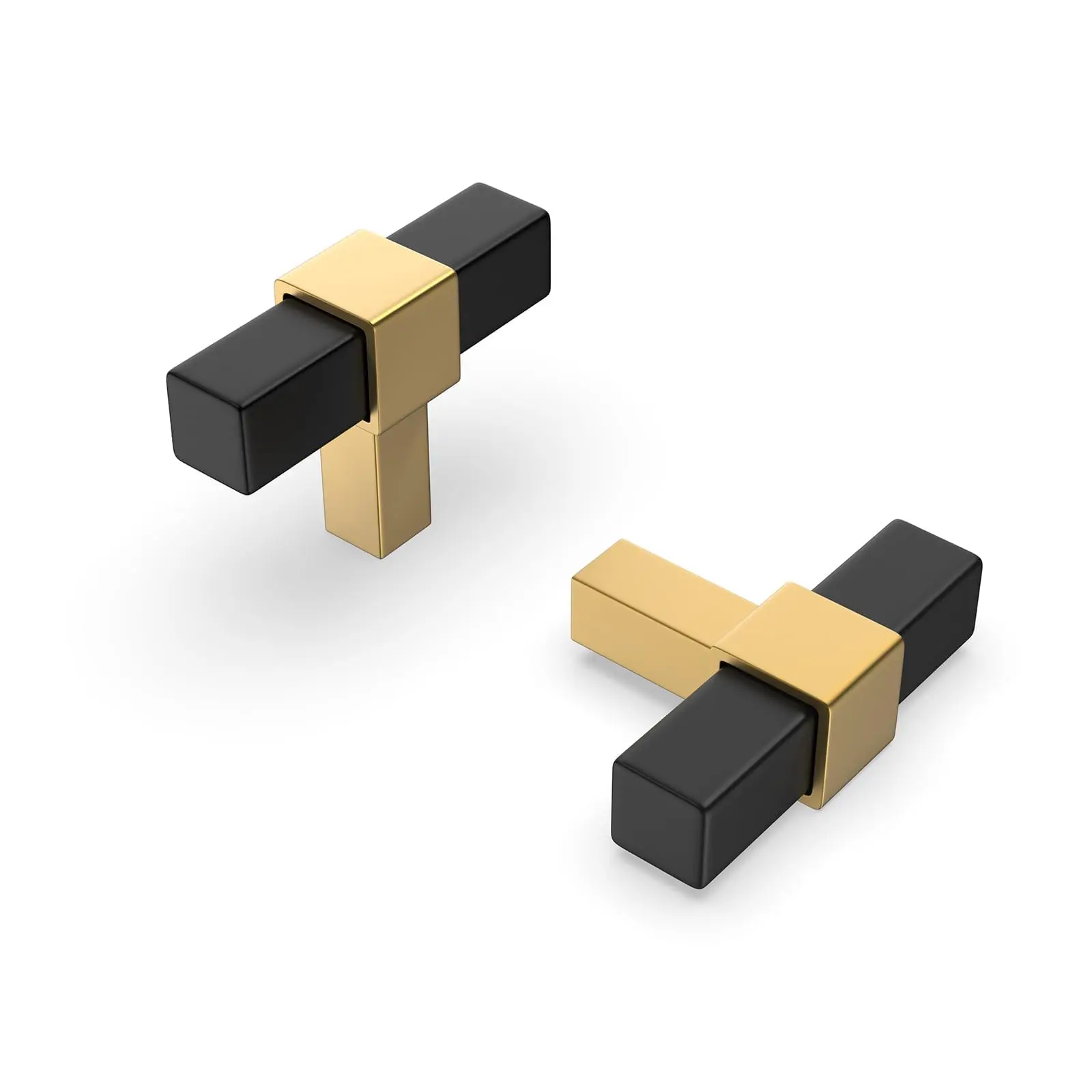 goldenwarm 12 Pack Black and Gold Cabinet Knobs Kitchen Cabinet Knobs Matte Black Drawer Knobs Black Knobs for Cabinets, Zinc Alloy, Single Hole Knob