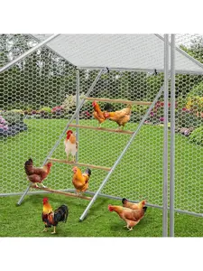 silver- Chicken Perch For Coop, Chicken Roosting Bars Perfect For Backyard Poultry, Farm Roost Toys For Hen Coop Accessories, Easy To Assemble & Clean, 55'' L X 39'' W
