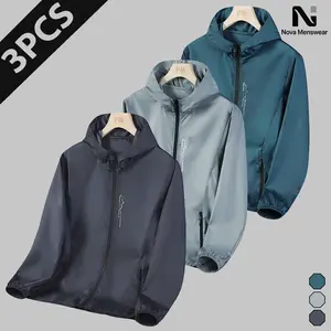 Nova Menswear Hooded Jackets & Coats, Lightweight Breathable Men's Outerwear, Casual Loose Fit with Adjustable Hood and Zipper Pockets, Versatile for Daily Commute, Outdoor Activities, Durable Comfortable All-Season Tops, Great Value (Size M)