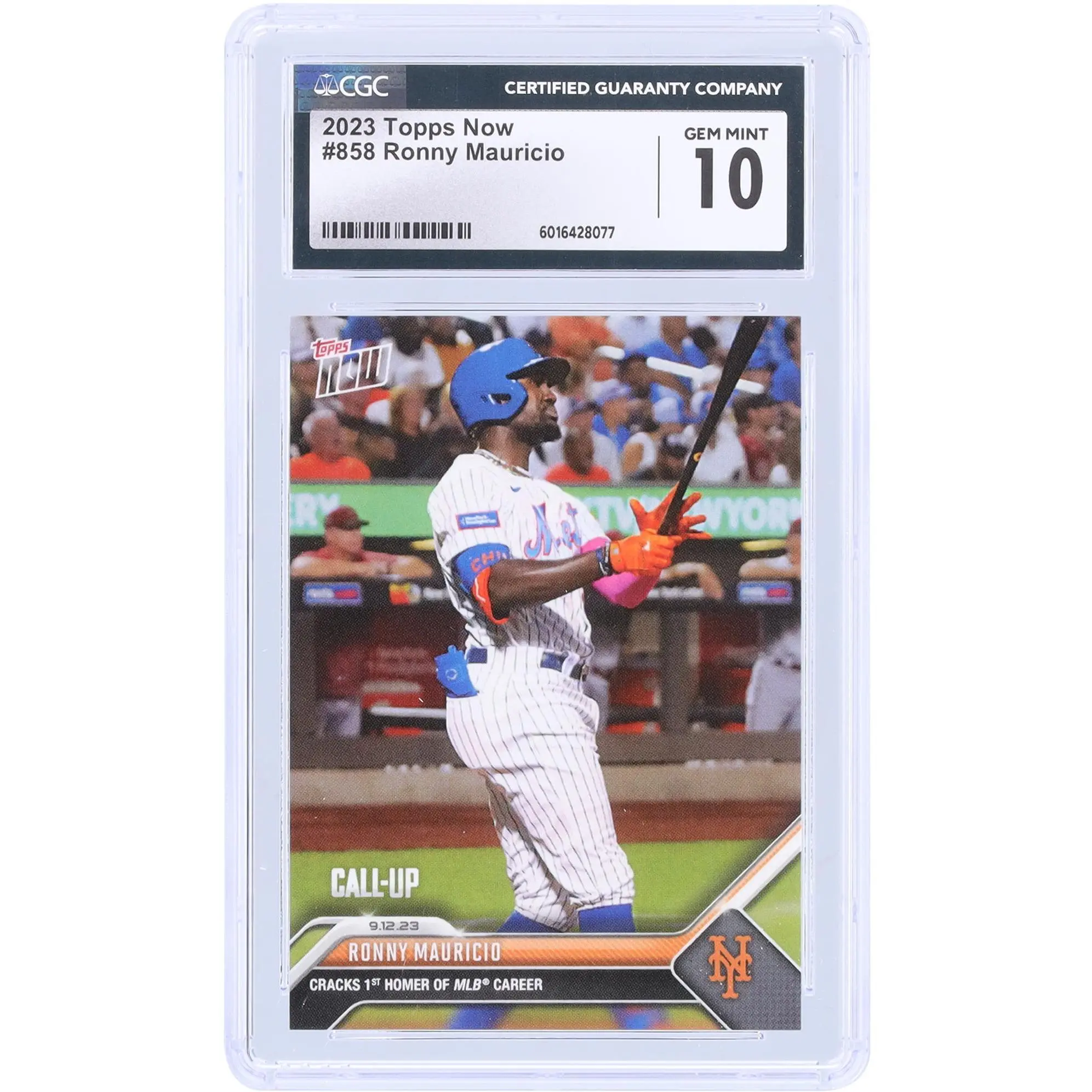 Ronny Mauricio New York Mets 2023 Topps Now Cracks 1st Homer Of MLB Career #858 CGC Authenticated 10 Rookie Card