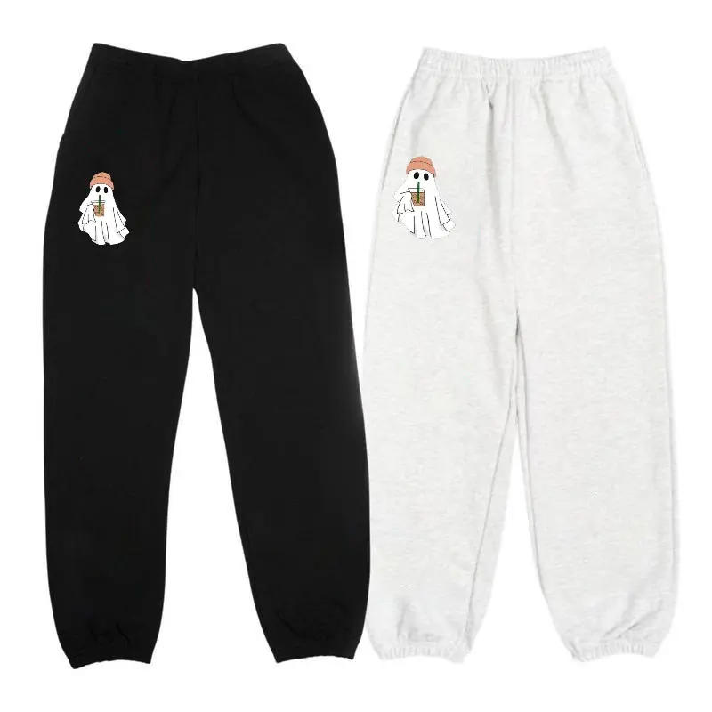 Cold Brew Ghosty Sweatpants, Coffee Ghost Lounge Pants, Cozy Fleece Halloween Joggers, Spooky Coffee Lover Gift,  ghost sweatpants, spooky coffee pants, cold brew lover gift